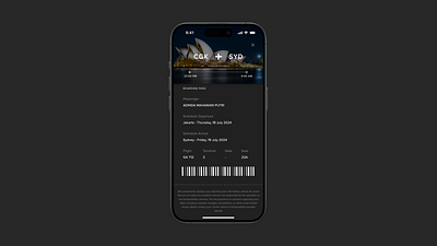 Day 24 - Boarding Pass #DailyUI app boarding pass dailyui darkmode design flight ios travel app ui ux