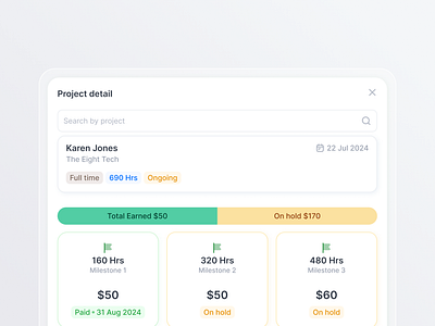 Project Incentives Detail Modal cards clean design components dashboard earn figma gamification incentive milestones minimal design minimal interface modal pills project project detail saas saas application tags ui design ui ux