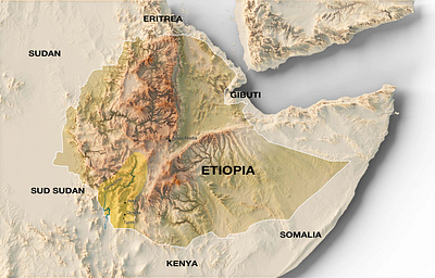 Four maps for a travel magazine : Ethiopia 3d africa cartography cartography art data visualization digital art ethiopia graphic design illustration information design magazine minimal map poster design shaded relief