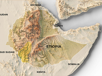 Four maps for a travel magazine : Ethiopia africa cartography cartography art data visualization digital art ethiopia illustration information design magazine minimal map poster design shaded relief