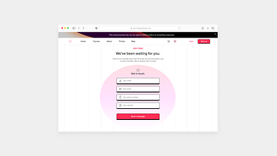 Day 28 - Contact Page #DailyUI contact page customer service dailyui design help desk lightmode macos pink ui ux website