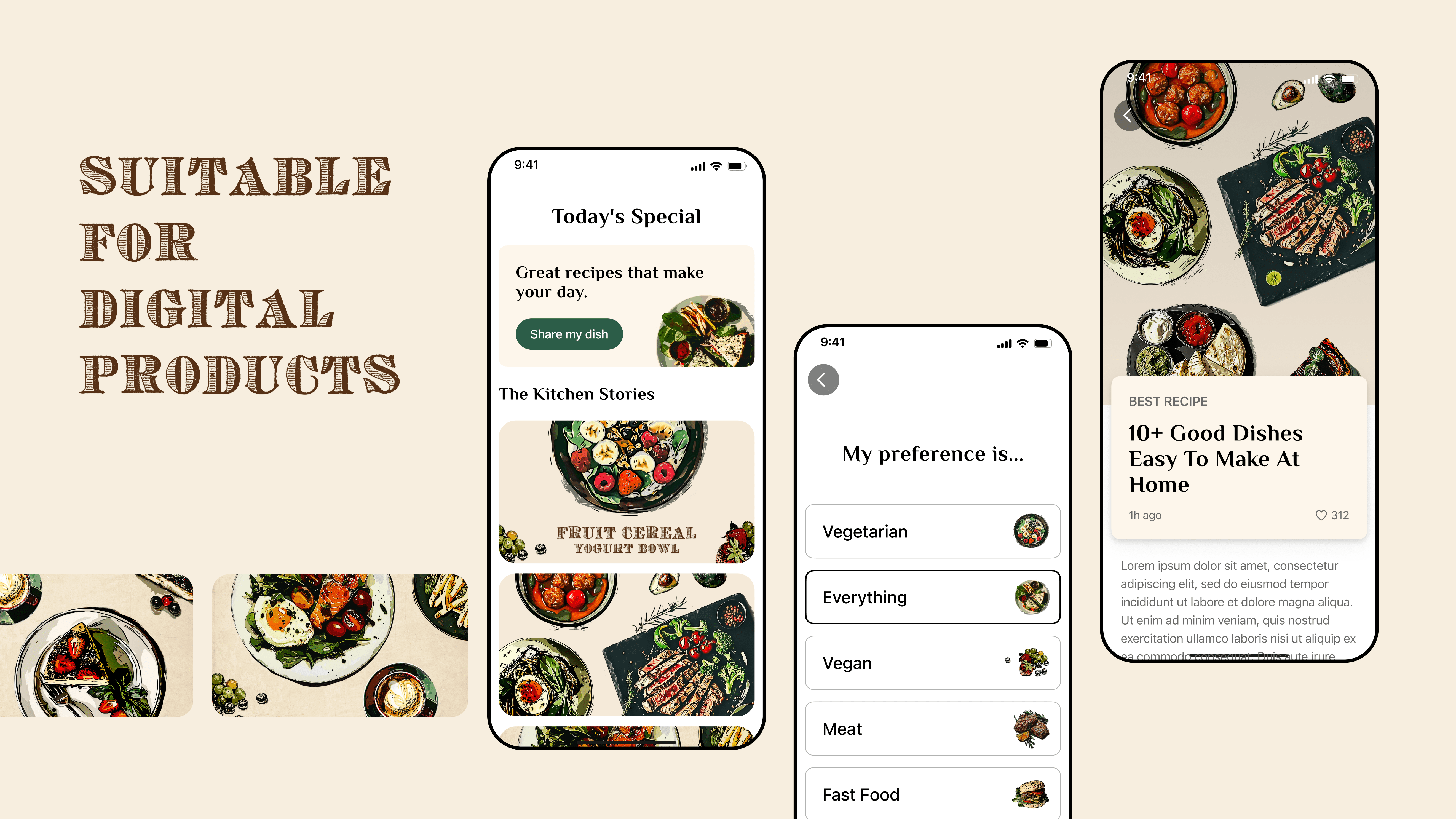 Food drink illustration set (70+, Oil painting hand-drawn style) app cocktail dishes drink food graphic design illustration menu restaurant ui