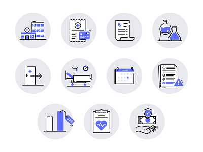 Health insurance icons design doctor duotone health heart hospital icon icon set infographic medicine recipe vector