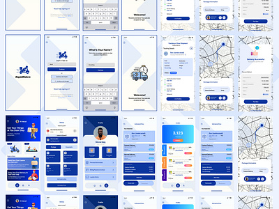 RapidRiders | Delivery/courier App UI design Concept | Beginner 2024 app courier app delivery app design designer ios karachi latest modern ui pakistan trending ui ux