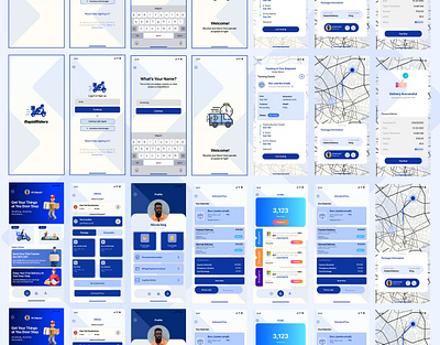 RapidRiders | Delivery/courier App UI design Concept | Beginner 2024 app courier app delivery app design designer ios karachi latest modern ui pakistan trending ui ux