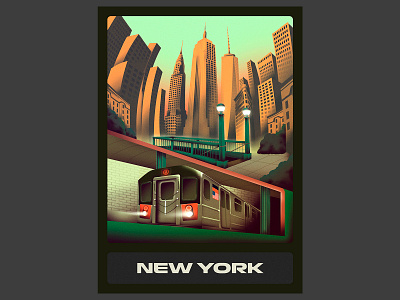 New York - Metroboard Lenticular card blade runner card collectible cyberpunk dream dream like lenticular new york retro sci fi surreal vintage