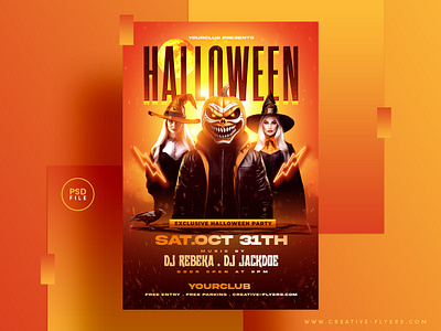 Halloween Party | Psd Flyer Template creativeflyer creativeflyers free free download free flyer free flyers free poster freebies freepsd graphic design halloween halloween flyer poster