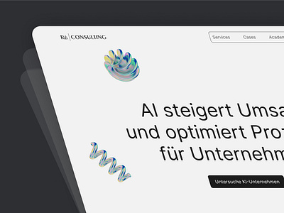 RA Consulting Web Design 3d 3d shapes ai consulting ui uiux ux web designn