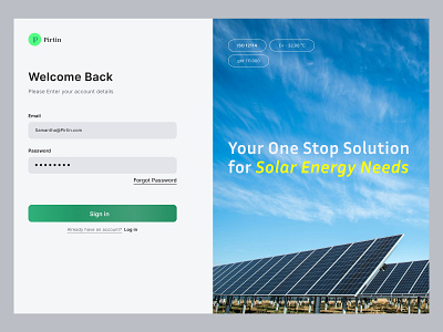 Sign in solar energy create account design email verfifcation log in login mobile onboarding signup ui user interface website