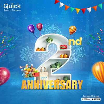 Quick grocery shopping stores post animation 2d animation 3d animation app best grahic designing work branding graphic design logo motion graphics ui