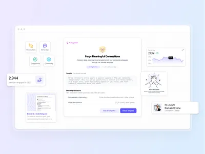Campaign details Orbiit b2b campaign community app connections engagement engagement stats matching app matching community members saas template
