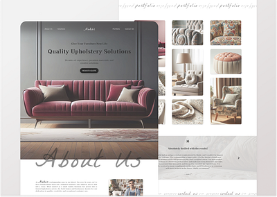 Upholstery Landing Page design elegant figma furniture landing page marketing modern ui design upholstery website