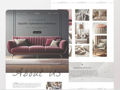 Upholstery Landing Page design elegant figma furniture landing page marketing modern ui design upholstery website