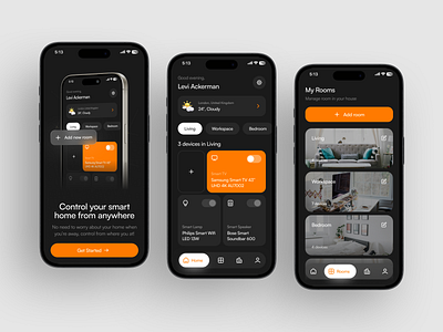 Concept Smart Home app design minimal product design ui ux