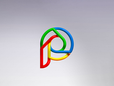 P / 3D 3d 3d logo 3d name brand branding circle google logo monogram spin