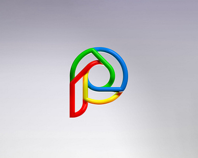 P / 3D 3d 3d logo 3d name brand branding circle google logo monogram spin