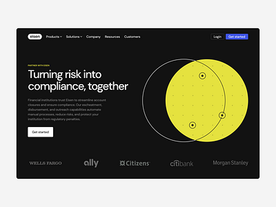eisen/partners hero brand compliance finserve fintech hero illustration layout web web design