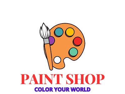 Paint Shop Logo artistic design branding business logo color pallete graphic design logo minimal design paint logo paint shop logo painting logo pint shop professional logo vibrant colors