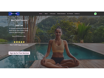 Great Job - Landing Page Website for a women's personal trainer figma landing page ui website