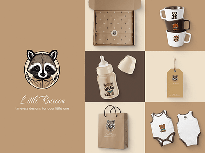 Little Raccoon Baby Apparel Brand Design apparel brand design brand identity branding branding design design logo logo design merch product visual design