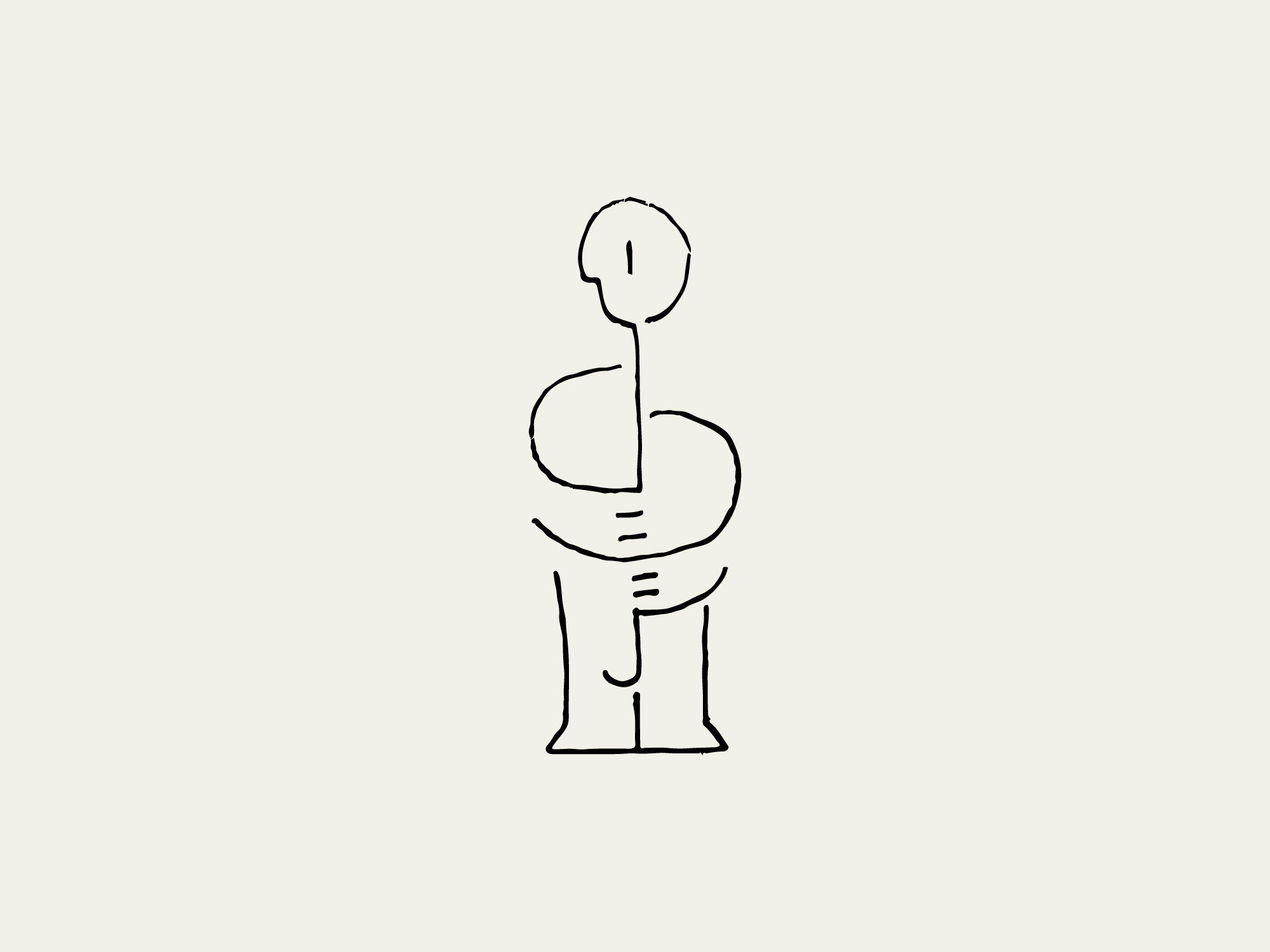 Man with Interchangeable Head abstract art conceptual art contemporary illustration creative expression geometric lines graphic design head on stick imaginative interchangeable head line drawing linework man figure minimalist illustration modern art monochromatic negative space stylized figure surreal concept symbolism visual metaphor