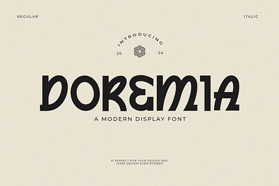 Doremia - Modern Display Font branding branding font display display font experimental experimental font font fonts modern modern font psychedelia psychedelic psychedelic font sans serif typography unique unique font