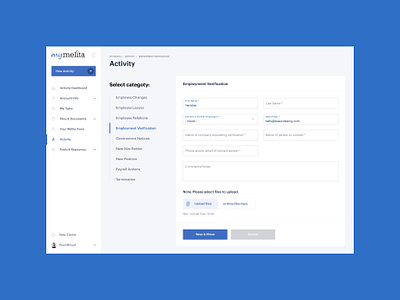 Activity. SaaS HR Solution. Design Dashboard for MyMelita activity chart design crm dashboard data management graph hr hrm human resource management line graph mymelita product design responsive saas saas design saas hr solution services supply chain web app website