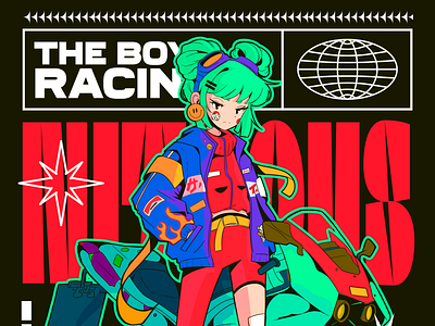 THE BOYS RACING anime design illustration poster typography