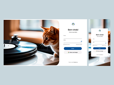 Disccat cat design interface landing page product ui ux vinyl web