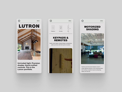 Lutron Website Redesign digital editorial graphic design lighting mobile product typography ui website