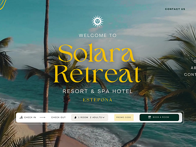 Solara Resort & Spa Hotel - UI Design branding dayliui design ui uidesign uipractice web