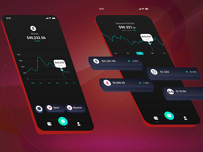 Crypto Wallet App Design 3d ui crypto ui design graphic design interface prototype ui ui design ux ux ui viral viral ui