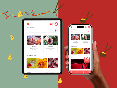 Snack Ordering App UI/UX Design branding design figma graphic design illustrator procreate ui ux design