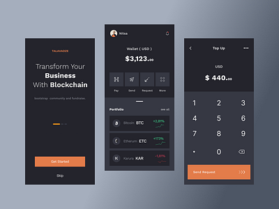 Crypto Wallet App & Market UX/UI app app design application bitcoin blockchain crypto crypto exchange crypto trading cryptocurrency dark design exchange finance fintech mobile app mobile design trading ui wallet web 3.0