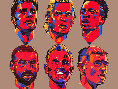 Top 9 - Football Stars - Portraits character digital art football football illustrated illustrated portraits illustration illustrator people pop art pop art portraits portrait portrait illustration portraits soccer soccer art sport illustrations