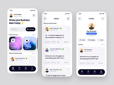 Finance - Investment community app app community corporation design economy finance financial fintech investment mobile mobile app mobile design mobile ui money shares stock ui uiux ux