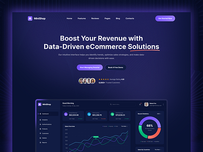 SaaS Landing Page cro focused dark dashboard design ecommerce landingpage minimal plugin saas ui uiux design ux web website wordpress