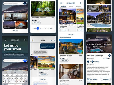 Tennessee State Parks ai design graphic design mobile pdp ui ux website
