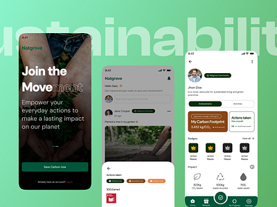 Sustainable Mobile App Exploration app design eco eco mobile app green green mobile app healthy mobile app mobile mobileapp productdesign sustainable sustainable mobile app ui ux