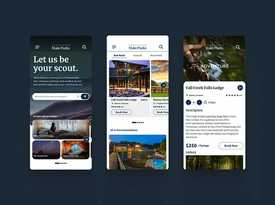 Tennessee State Parks design mobile nature state parks ui ux wesbite