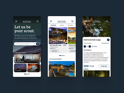 Tennessee State Parks design mobile nature state parks ui ux wesbite