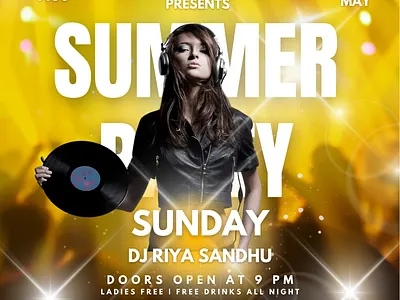 Beat Drop Sundays: DJ Riya Sandhu Live(Flyer Design) canva dj flyer graphic design party