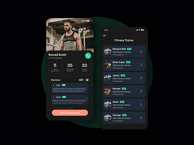 Men Fitness App UI Design app design app ui app ui design cards dark theme figma fitness app gym ios app men profile ui ui design uiux