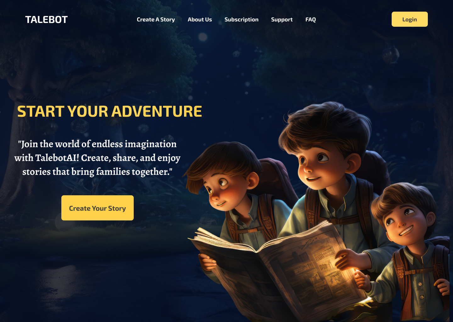 Talebook AI Website Design branding childsbook graphic design talebook ui webapp