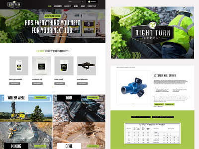 Right Turn Supply - Web Design + Development civil website drilling ecommerce website mining mining website supply website tool website tooling water well