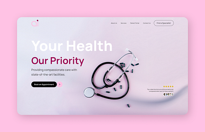 Hero Section UI Design for Health Care design figma hero section ui ui design uiux ux ux design web app website