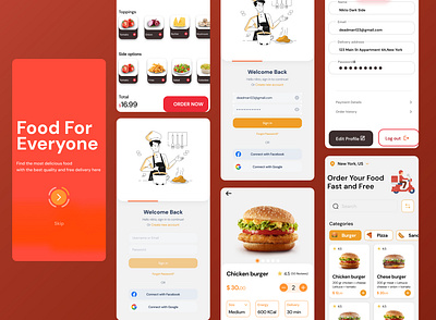 Food App Ui Design app ui food app ui prototype ui ui ux user interface ux ux design web ui