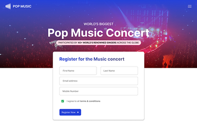 UI Design - Event Register Screen app design interaction design landing page design register page ui signup page ui ui design uiux design user experience design ux