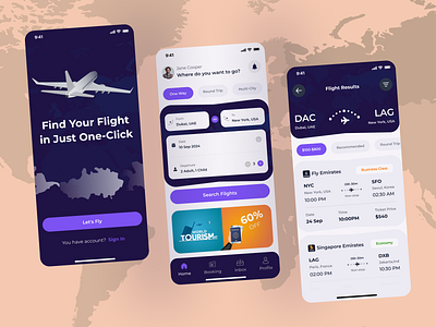 Flight Booking Mobile App Design airline airline booking airplane boarding pass booking booking app flight app flight booking flight travel app fly interface itinerary minimalist mobile app plane ticket travel trip uiux vacation