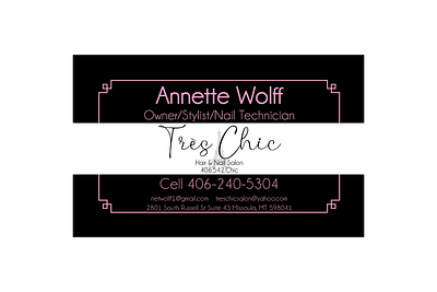 Business Card - Tres Chic Salon branding graphic design